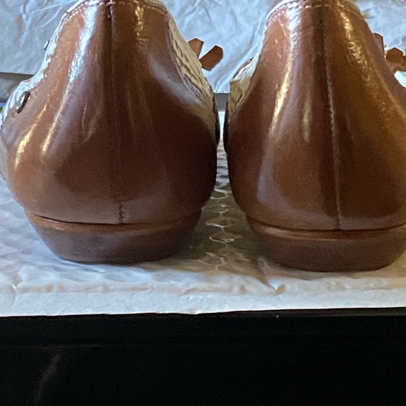 Etienne Aigner Brown and Cream Woven Tassel Loafers - Picture 8 of 12